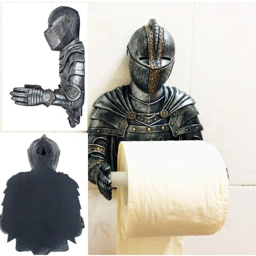 Knight Tissue Holder Style Sucker Wall Hanging Knight Creative Kitchen Roll Paper Tissue Box Toilet Roll Stand