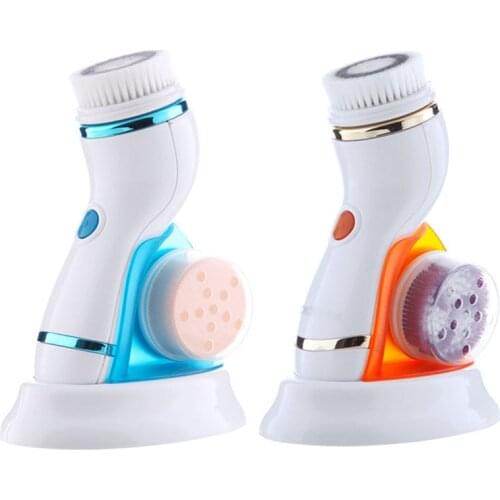 Electric Silicone Facial Cleansing Brush 4 in 1 Facial Cleansing Brush Facial Deep Cleansing Massage to Remove Pores Cleanser