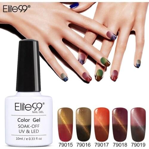 Elite99 3D Color Change Cat Eyes UV Gel Polish Soak Off Magnetic Nail Varnish Nail Art Semi Permanent Led UV Gel Nail Enamel