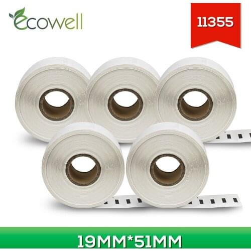 Ecowell 2500PCS 19mm*51mm Label replace for Dymo LW 11355 Thermal Paper compatible for Dymo LabelWriter 450 /450 Twin Turbo /4XL