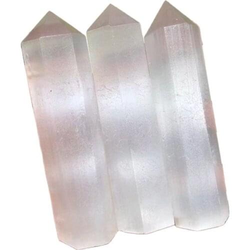 Crystals healing stones selenite tower crystal wand point for reiki decoration