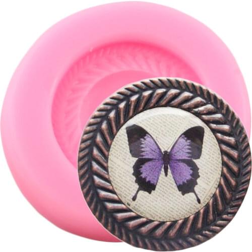 Round Cameo Frame Silicone Molds Wedding Fondant Cake Decorating Tools Candy Chocolate Gumpaste Mould Jewelry Resin Clay Mold