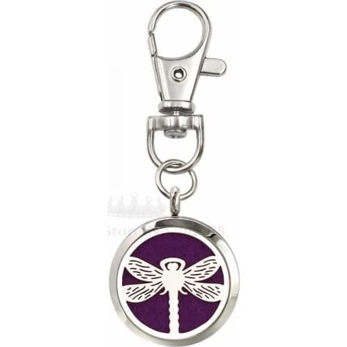 KTD/KSD001-645 30mm diffuser locket key ring 316L stainless steel aromatherapy locket keychain Free 10pcs pads drop shipping