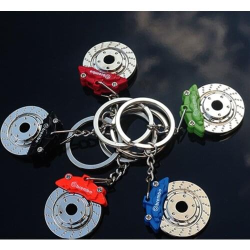 Mini Car Modified Brakes Shape KeyChain Ring Keyring Keyfob CarPendant Brake Keyring Car Interior Accessories Jdm keychain Min
