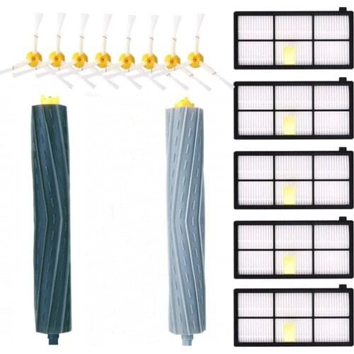 Accessories Kit for IRobot Roomba 981 980 960 895 886 870 865 866 800 900 Series, Replacement Parts 8 Side Brushes,5 Filter,2 Ro