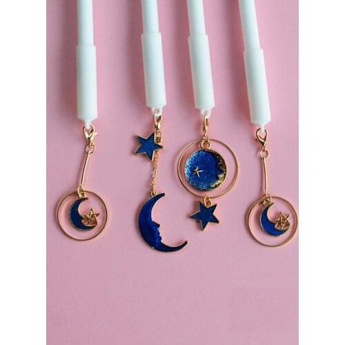 3pcs Moon Star Gel Pen Set 0.5mm Black Color Ink cut Pens Writing Girl Gift Stationery Office School Supplies EB538