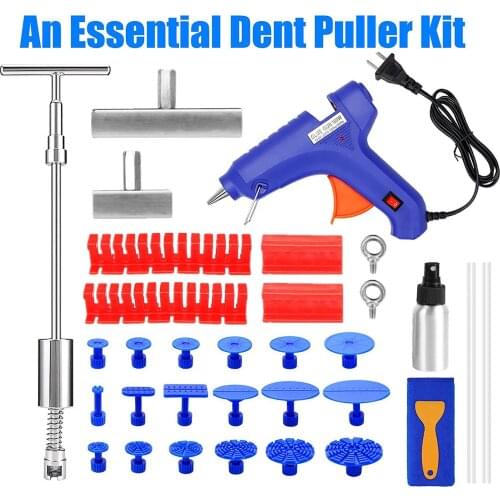 Paintless Dent Repair Removal Tool Kit Glue Pulling Tab Car Body Dent Repair Tool Bridge Puller Long Dent Repair Tools