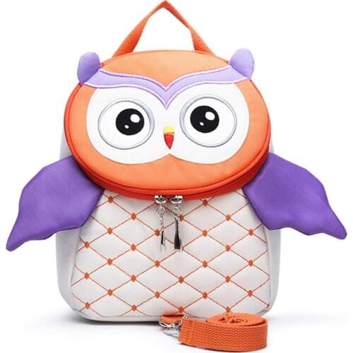 Aged 1-5 Anti-Lost Toddler Backpack Kids Baby Bag Cartoon 3D Owl Pattern Kindergarten School Bag Boys Girls Mochila Infantil