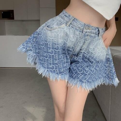 Loose Ladies Plus Size Denim Shorts High Waist Jeans Gradient Color Retro Street Fashion Demin Pants Female Summer New INS Jeans