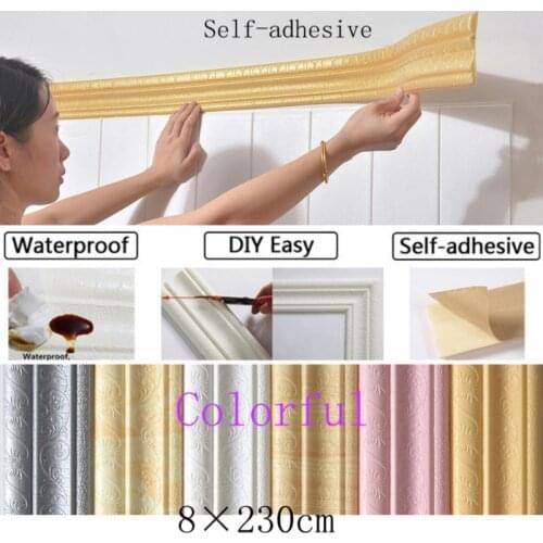 Waterproof 3D Foam Sticker Home DIY Wall Sticker Strip Removable Self-Adhesive Wallpaper for Wall Door Window Decoration new 2