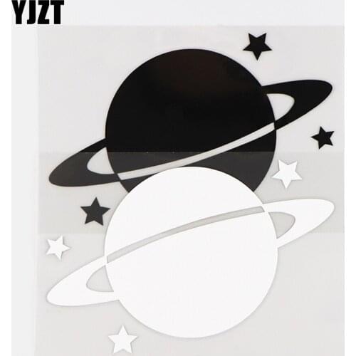 YJZT 12.8X8.8CM Creative Vinyl Decal Car Sticker Planet Saturn Space Exploration Black / Silver 10A-0364