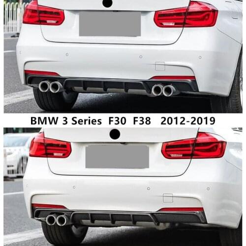 Rear Lip Spoiler For BMW 3 Series F30 F38 2012-2019 Bumper Diffuser High Quality PP Black & Carbon Fiber Pattern Accessories