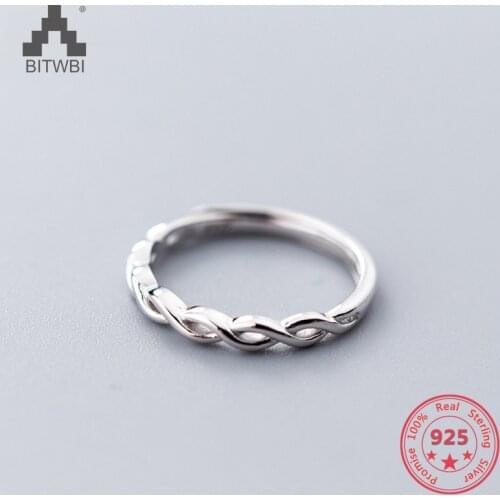 Factory Price 100% 925 Sterling Silver Fashion Minimalism Hollow Wave Open Flexible Ring Fine Jewelry for Female