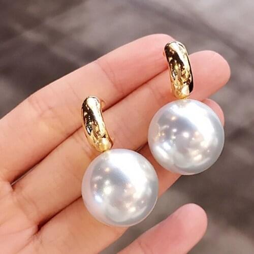 Women New Fashion Pearl Earrings contracted Metal Geometry Water Drop Kinds Of Exaggerated Drop earrings Jewelry