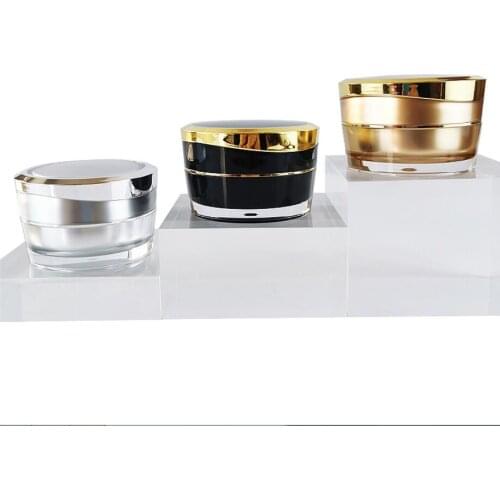 15g gold acrylic jar cream bottle for day cream/eye cream/gel/essence/moisturizer plastic jar cosmetic packing