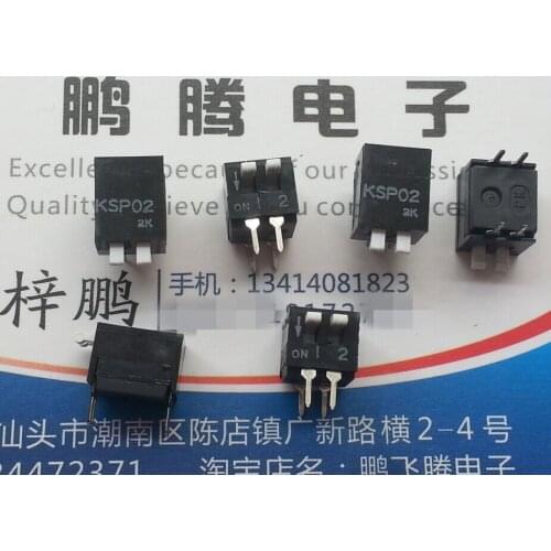 1PCS Imported Japanese OTAX KSP02B key type 2-bit dial code switch side dial straight plug 2P 2.54 code