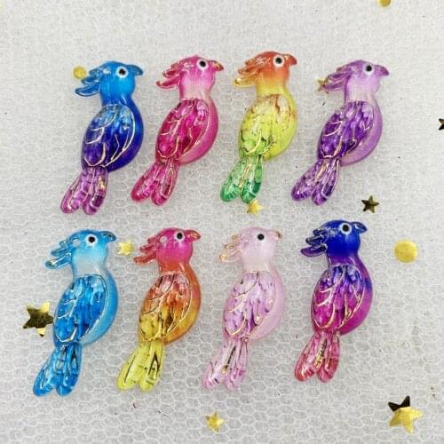 10PCS13mm*29mm Acrylic Single Hole Parrot Flat Back Crystal Jewelry DIY Decorative Accessories Used for various decorations
