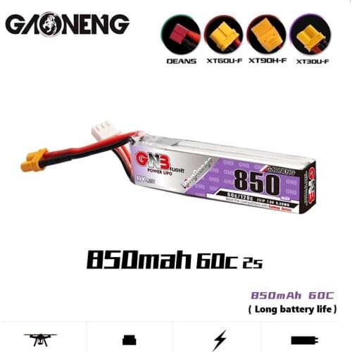 10Pcs/Set GNB 2S 850mAh 7.6V 60C HV Lipo Battery with XT30U-F Plug for Happymodel FPV Racing Cine Whoop BetaFPV Drone RC Parts