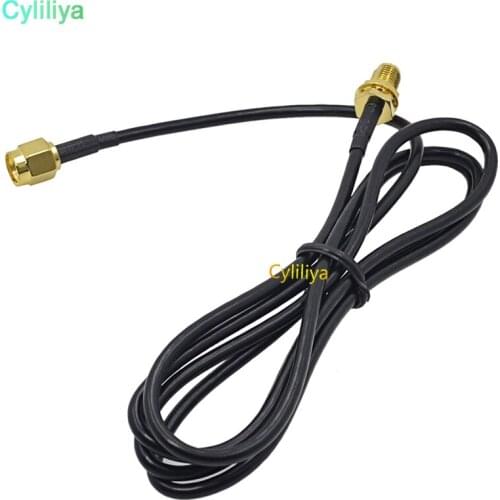 100pcs 2018 Gold Plated Pure Copper Male to Female Antenna RG174 RP-SMA Extension Cable WiFi Wi-Fi 3m For Router Wlan