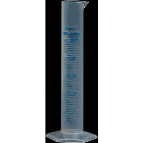 25mL Measuring Cylinder Laboratory Test Graduated Liquid Trial Tube Jar Tool New