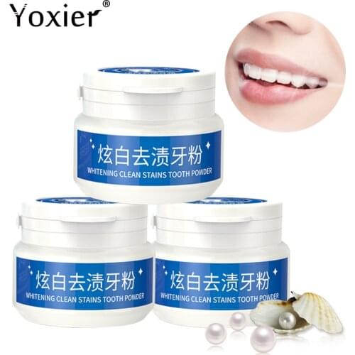 Yoxier 3PCS Teeth Whitening Powder Dental Teeth Cleaning Pearl Essence Tooth Care Natural Oral Hygiene Toothbrush Toothpaste