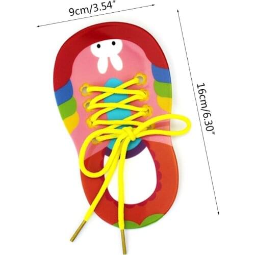 1Set Acrylic Shoe Tying Board with Nylon Shoelace for Baby Learning & Brain Development Interactive Jigsaw DIY Craft Toy