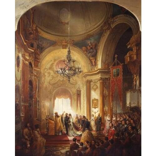 Free shipping classical Princes wedding canvas prints court figures oil painting printed on canvas wall art decoration picture