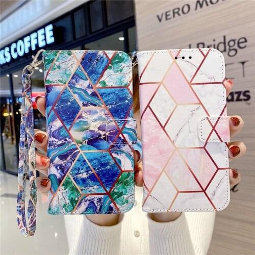 Phone Cases For Huawei P30 Lite P30 Pro P Smart Z Y9 Prime 2019 Flip Marble Embossing Leather Card slot Wallet Book Style Cover