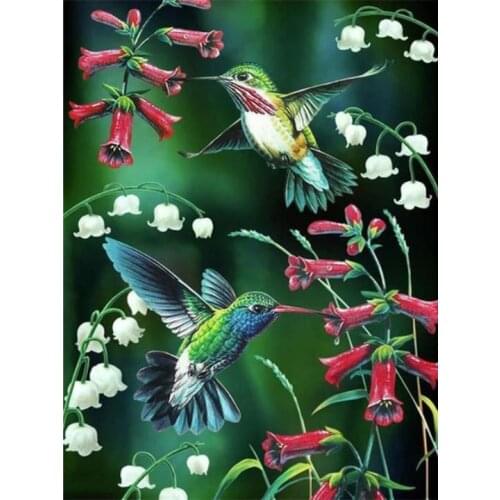 Flowers birds diamond painting hummingbirds embroidery mosaic diamond dotz 5d rhinestone picture puzzle toy drawing wall decor