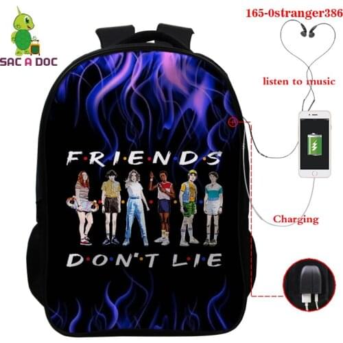 Mochila Stranger Things Backpack Children Schoolbag Women Capacity Backpack 3D Print Travel Satchel School Bag for Teenage Girls