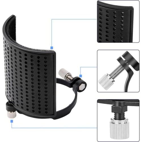 Microphone Filter For Blue Yeti and Any Other Microphone Wind Screen with 3pcs Adapter Ring