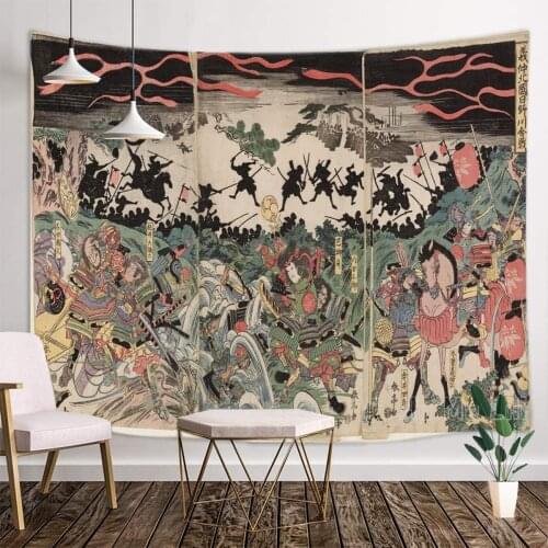 Pavilion Battles In The Northern Ukiyo Tapestry Art For Interior Home Decor