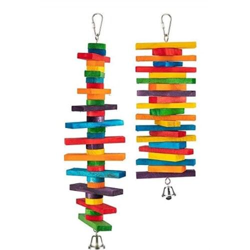 LHXMAS PET TOYS Parrot bite toy Toy bird Color building blocks molar string big string 2Piece suit 2pcs