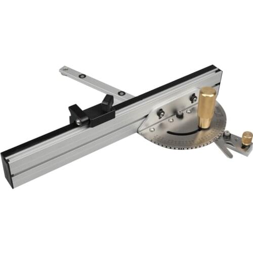 450mm Miter Gauge Aluminium Profile Fence W/ Track Stop Table Saw Router Miter Gauge Sawing Assembly Ruler for Woodworking Tools