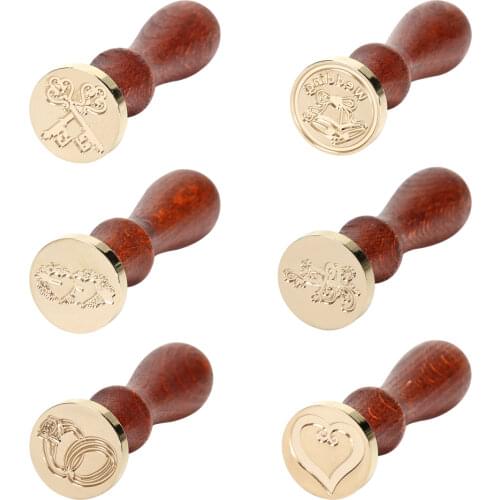 Paint Seal On The Birthday Card Retro Diy Envelope Stamps heart-shaped Key Ring Classic Wedding Invitations Wax Seal Stamp