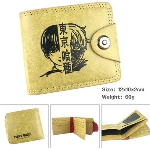 Anime Tokyo Ghoul Hidden Discount PU Wallet Casual Mens Leather Bifold Note Compartment Coin Photo Credit Cards Holder Purses
