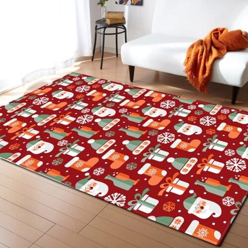 Merry Christmas Pattern Living Room Carpet Bedroom Sofa Coffee Table Mats Hallway Bathroom Anti-Slip Floor Children Bedside Rug