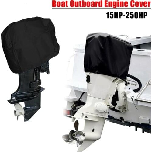 Boat Outboard Engine Cover Propeller Engine Waterproof Cover 210D Oxford Cloth Outboard Motor Protection Cover Black/Silver