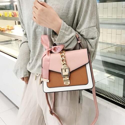 New small square bag ladies bag 2020 new Korean version of the wild fashion handbag silk scarf shoulder messenger bag