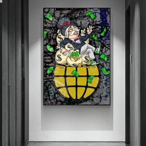 Cartoon Monopoly Money Modern Art Painting Poster Printmaking HD Pictures Printed on Canvas Used for Room Home Decor Wall Art