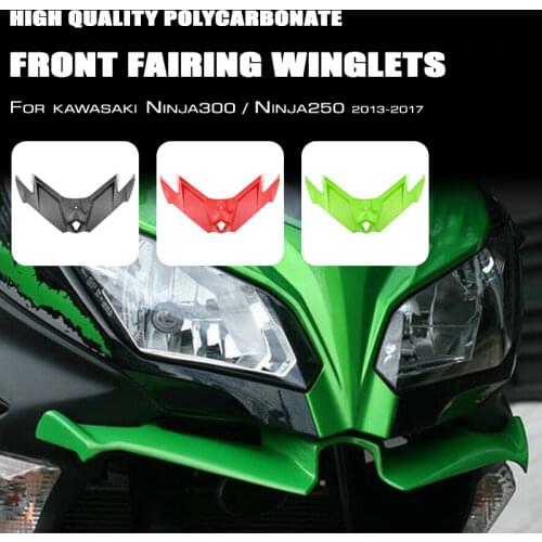 Mtkracing para ninja300 ninja250 2013-2017 winglets frente carenagem pneumática asa ponta abs plástico capa protetora