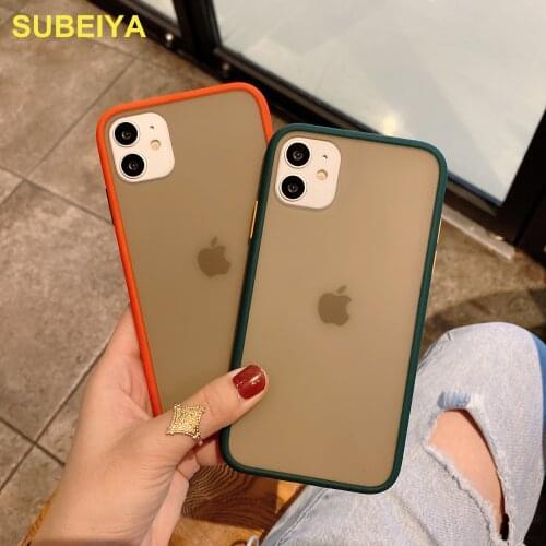 Mint Simple Matte Bumper Phone Case For iPhone 12 11 Pro XR X XS Max 6S 6 8 7 Plus Shockproof Soft TPU Silicone Clear Case Cover