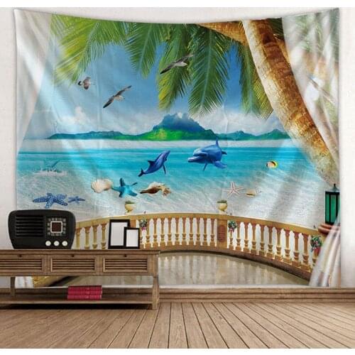 Natural Landscape Tapestry Wall Hanging Cloth Bed Spread Beach Towel Table Cloth YogaMat House Decoration Living Room Decoration