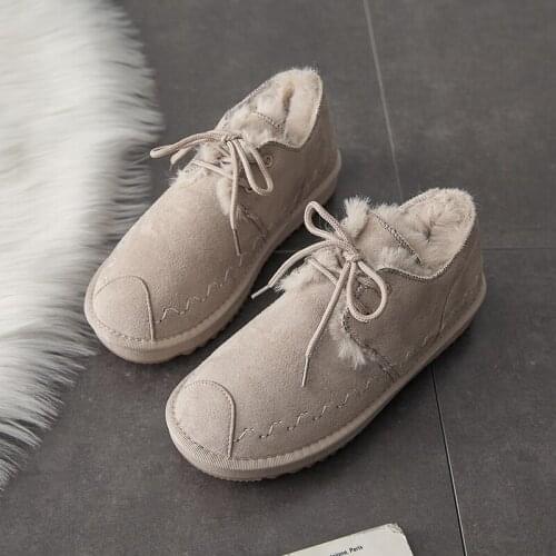 2020 Winter New Womens Shoes Snow Boots Flat Comfortable Casual Shoes Fashion Plus Velvet Warm Womens Cotton Shoes