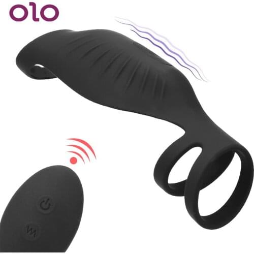 Erection Cock Ring Penis Sleeve Vibrating Penis Ring Delay Ejaculation 9 Modes Penis Enlargement Wireless Remote Control