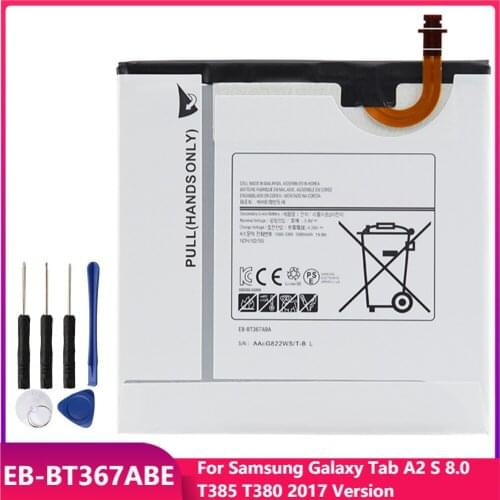 Original Tablet Battery EB-BT367ABE For Samsung Galaxy Tab A2 S 8.0 T385 T380 2017 Version Replacement Batteries 5000mAh