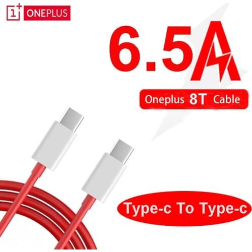 Original Oneplus 8t Warp Charge Type-c To Type-c Cable 10V 6.5A PD Charger Cable Oneplus 8t 8 Pro Nord 7 7t Pro 6 6T 5 5T 3 3T