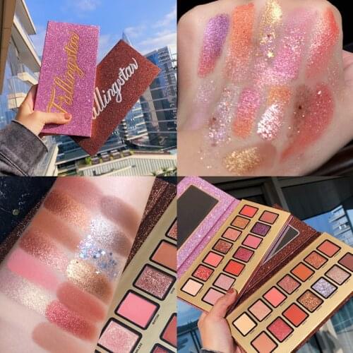 14 Color Febble Makeup Eyeshadow Palette Shimmer Matte Glitter Eyeshadow Pallete Metallic Diamond Shiny Pigmented Makeup Palette