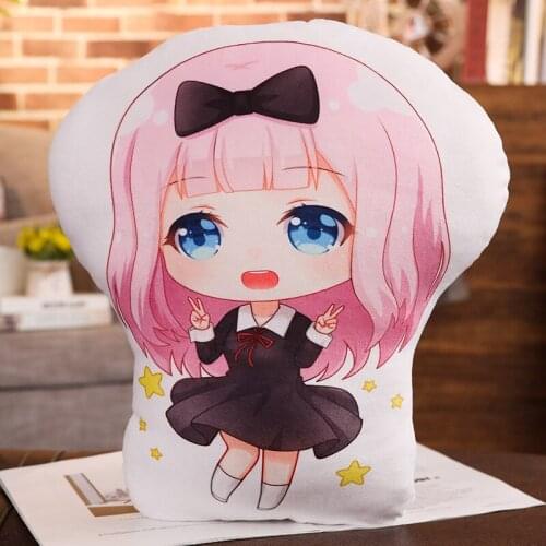 Anime Kaguya-sama Love Is War Plush Doll Pillow Shinomiya Kaguya Fujiwara Chika Model Toy Double sided Cartoon Cushion 45cm