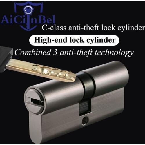 70MM European Style Security Anti-theft Brass Cylinder Super C Grade Gate Lock Core Entrance Door Lock Cylinder Entrance Lock